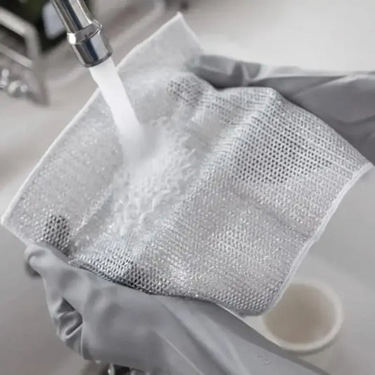 Magic Cleaning Cloth Silver Dish Towel Reusable Non Stick Oil Dishcloth Strong Rust Removal Replace Steel Wire Balls Rag