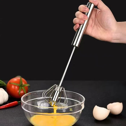 Semi-Automatic Egg Beater 304 Stainless Steel Egg Whisk Manual Hand Mixer Self Turning Egg Stirrer Kitchen Egg Tools